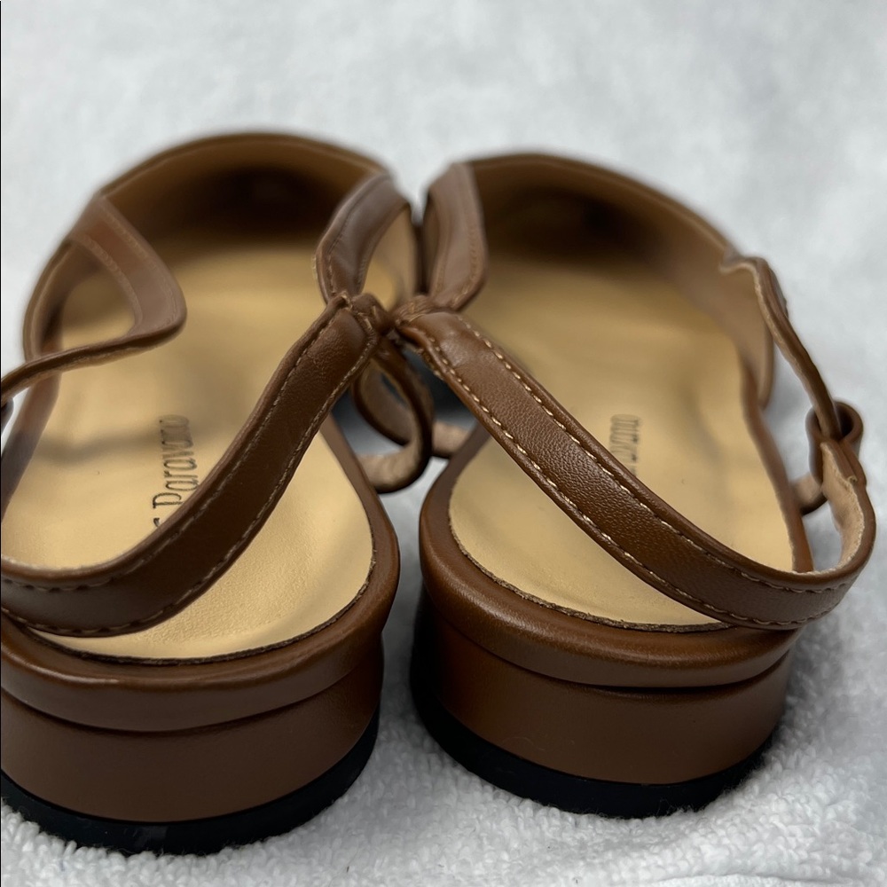 Brown and dark brown Women's Slingback Shoes - Picture 6 of 7